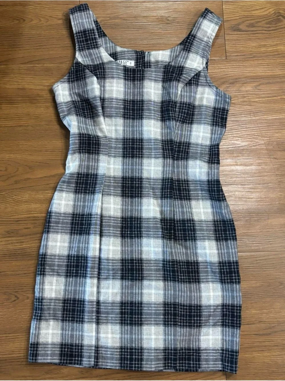 Vintage Rampage Navy, Light Blue & White Plaid Mini Dress